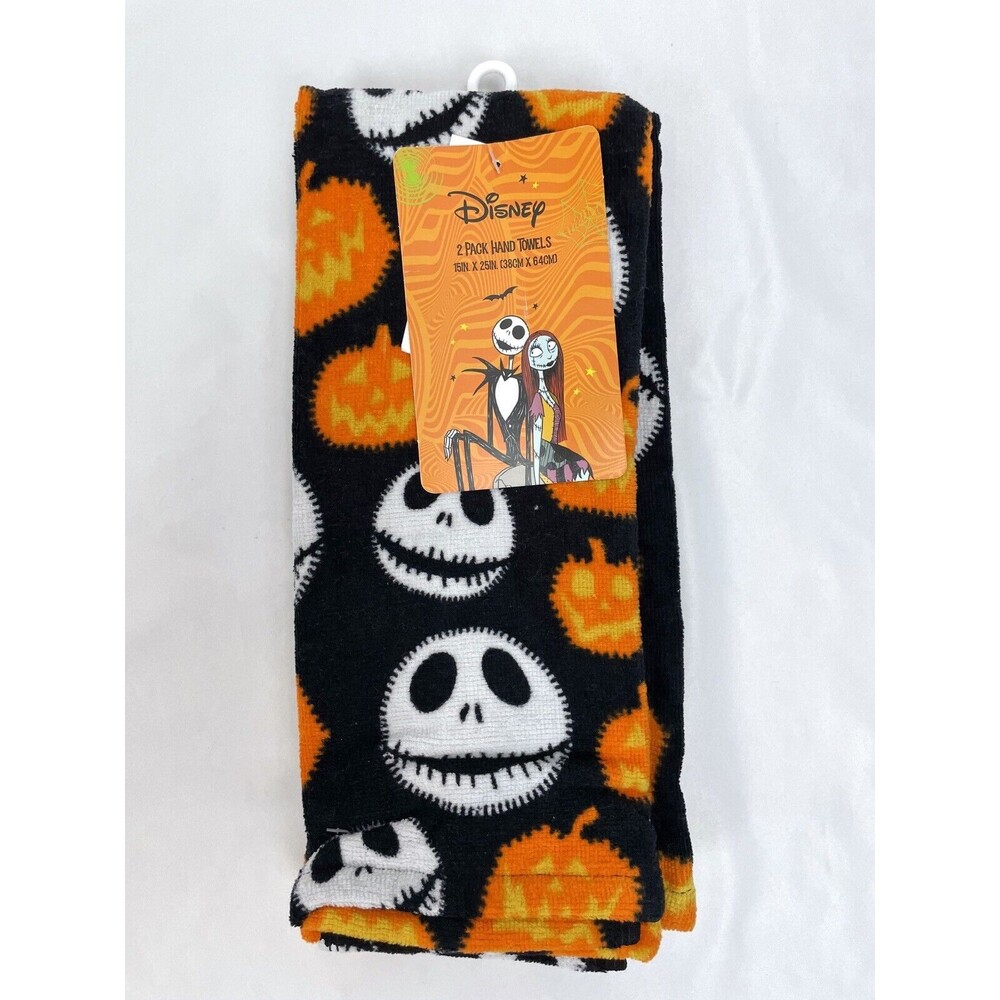 New‎ Halloween Nightmare Before Christmas Jack Skellington Black Hand Towels 2pk